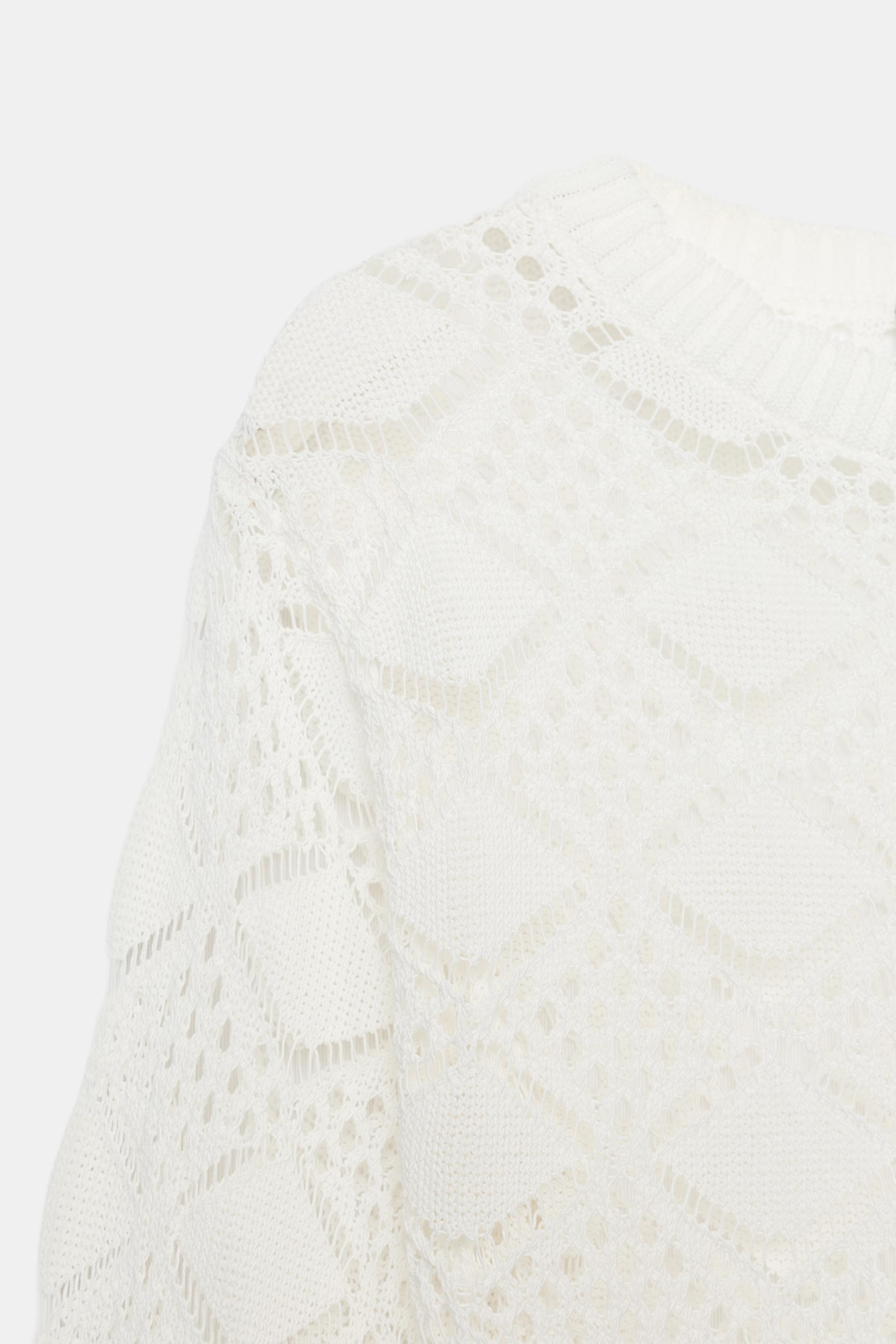 POINTELLE KNIT FLARED SLEEVE JUMPER